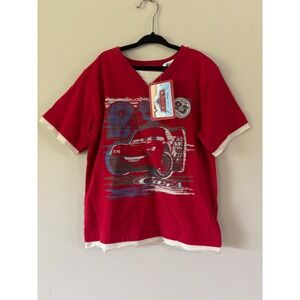 Y2K Disney Pixar Cars Lightning McQueen Red Graphic T-Shirt Boys Size 6 NWT